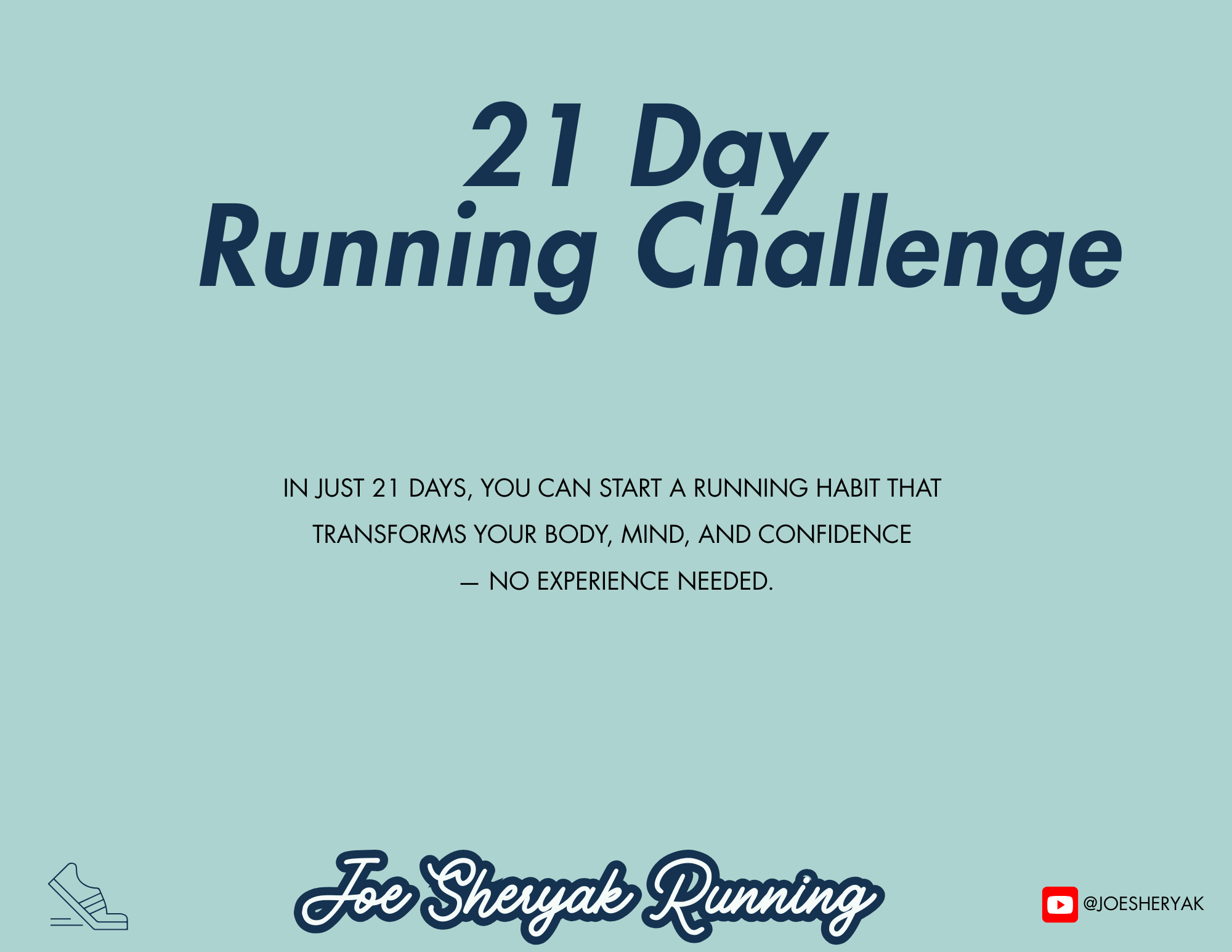 photo showing the '21 day running challenge header page